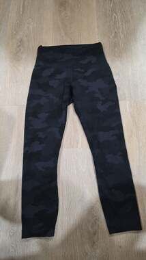 Lululemon Wunder Train HR Tight 23" Heritage 365 Camo Deep Coal Multi, Size 6